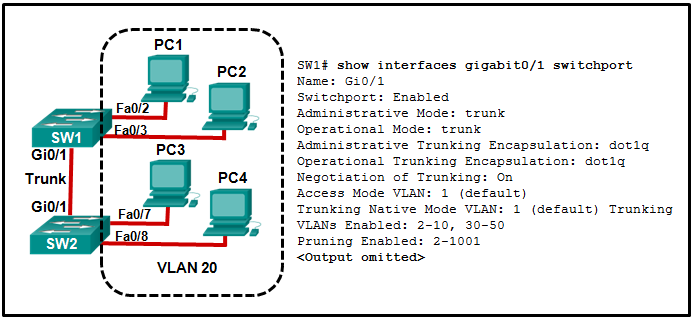 CCNA 2 v7 Modules 1 \u2013 4: Switching Concepts, VLANs, and InterVLAN Routing Test Online 3