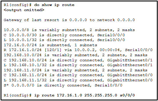 CCNA 2 v7 Modules 14 \u2013 16: Routing Concepts and Configuration Test Online 16